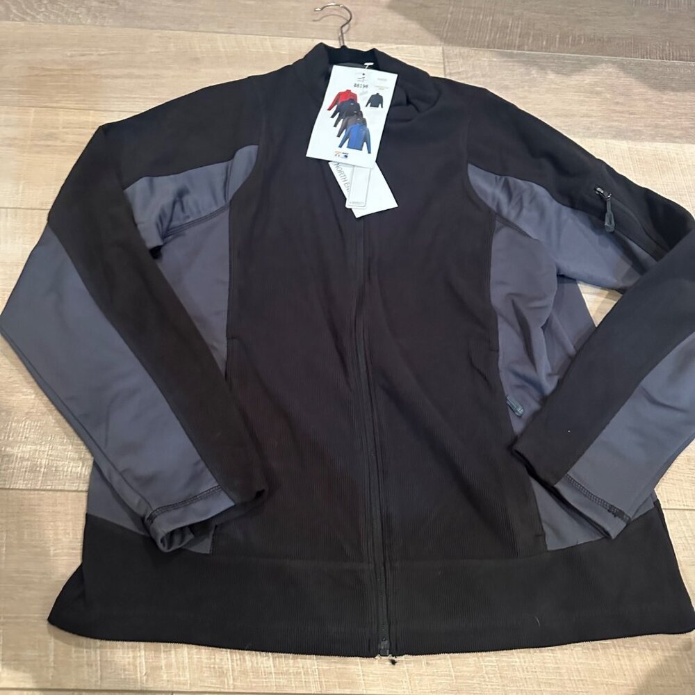 NORTH END MENS TEXTURED BLACK AND GRAY ZIP JACKET NEW LARGE